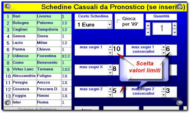 quante schedine stampare