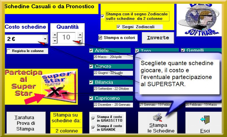 schedine da banco al superenalotto